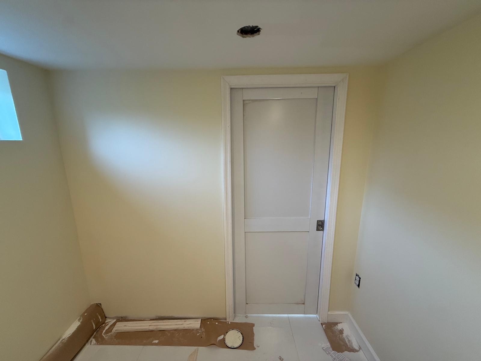 Freshly painted interior door