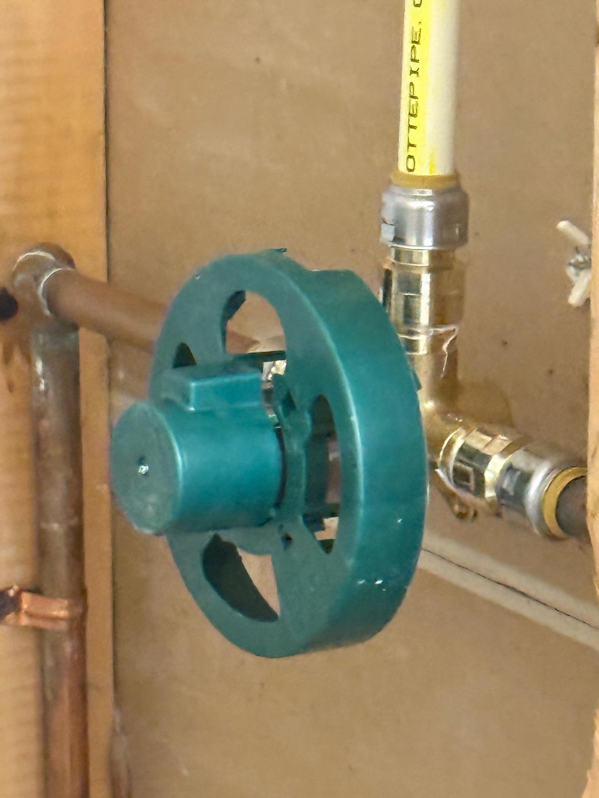 Brass shower mixing valve rough-in